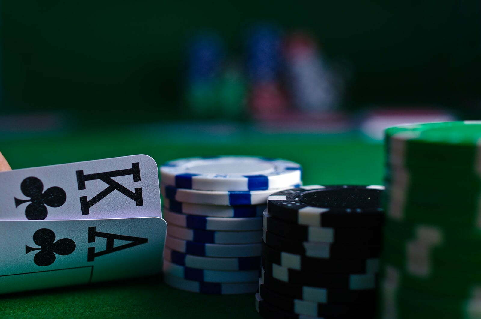 Poker bord i et casino
